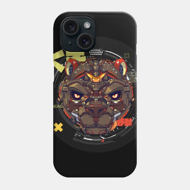 Mecha fire Bear Phone Case by Dnz