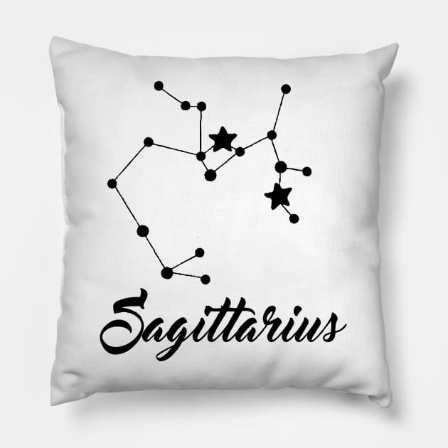 Sagittarius - Black print Pillow by smgonline