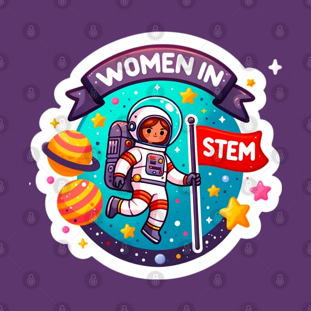 Women in STEM Space Explorer Astronaut Girl - Celebrating Women in STEM by PuckDesign