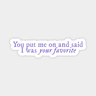 Purple Lyrics Magnet