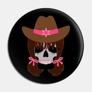 Cowgirl Skull Pin