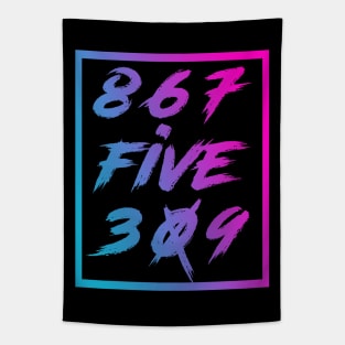 8675309 Funny Nostalgic 80s Music Tapestry