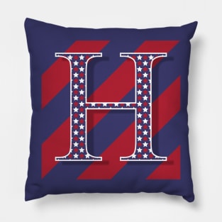 Old Glory Letter H Pillow