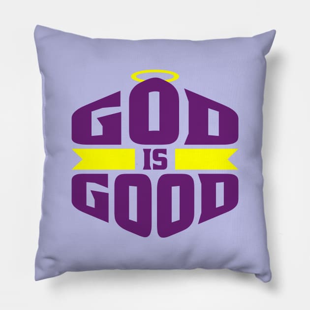 God is Good Purple and Yellow Halo Pillow by teevisionshop