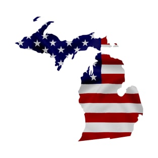 USA Flag Michigan T-Shirt