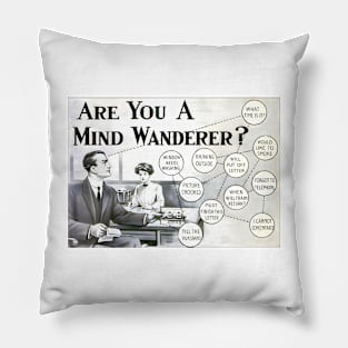 ADHD Advertising Poster | Vintage Ad | Are You a Mind Wanderer Pillow