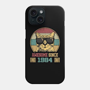 Awesome Since 1984 40th Birthday Cat Lover Phone Case