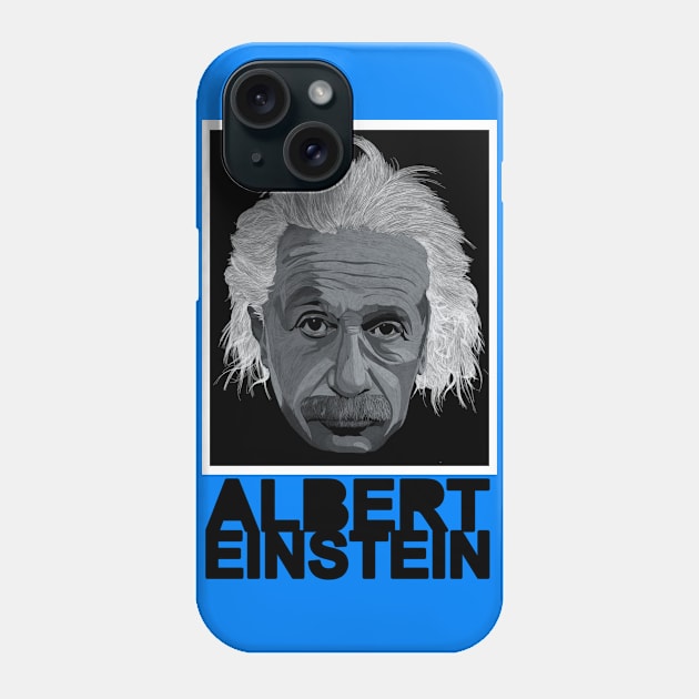 Albert Einstein Black Text Phone Case by Flank Ivan