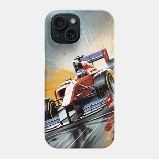 F1 Car Splatter Poster Phone Case