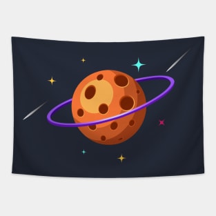 Cheese Planet illustration Tapestry