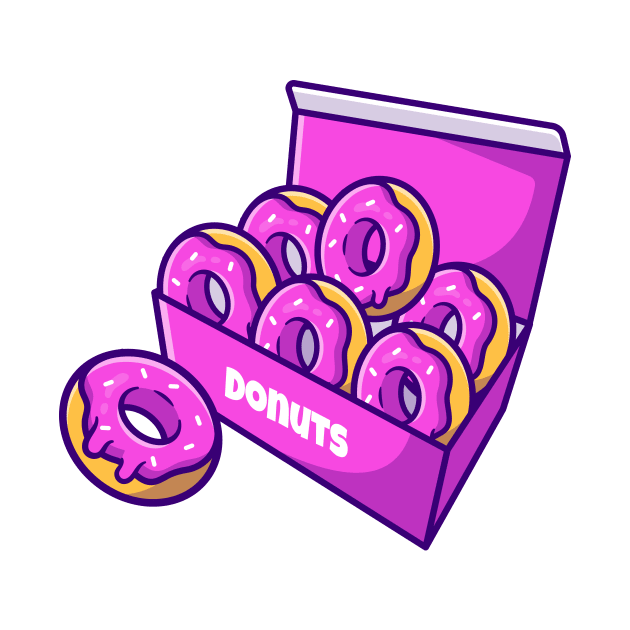 Doughnut With Box Cartoon Illustration by Catalyst Labs