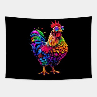 Chicken Sunglasses Farm Farmer Pop Art Tapestry