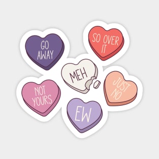 Anti Valentine's Day Conversation Hearts Magnet