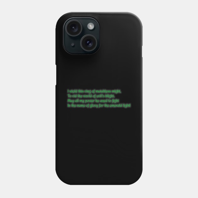 Green Lantern Oath Phone Case by RetroZest