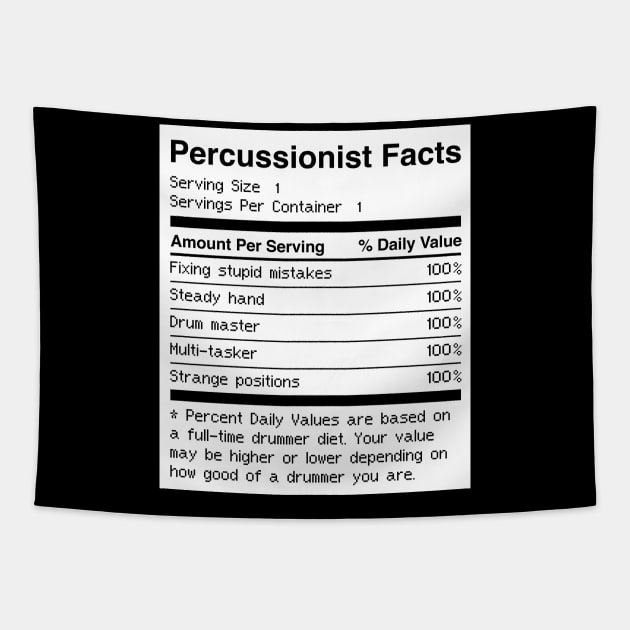 Percussionist Facts | Funny Drums Drummer Tapestry by MeatMan