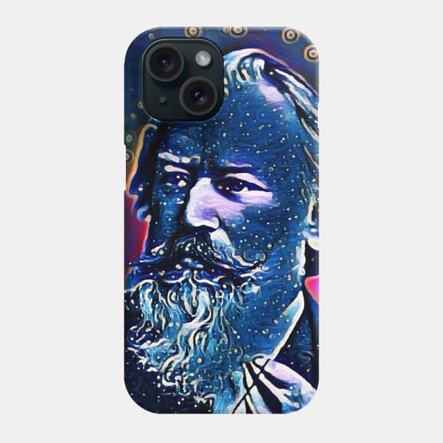 Johannes Brahms Dark Night Colourful Portrait | Johannes Brahms Artwork 13 Phone Case by JustLit