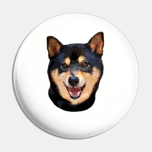 Shiba Inu black and tan dog Pin