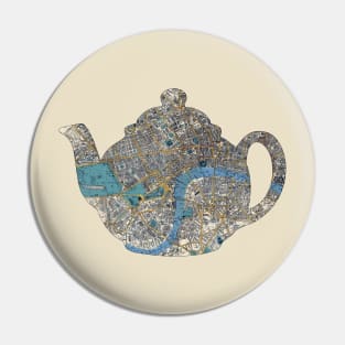 Brown Betty Teapot cut from 1860 London Street Map Pin