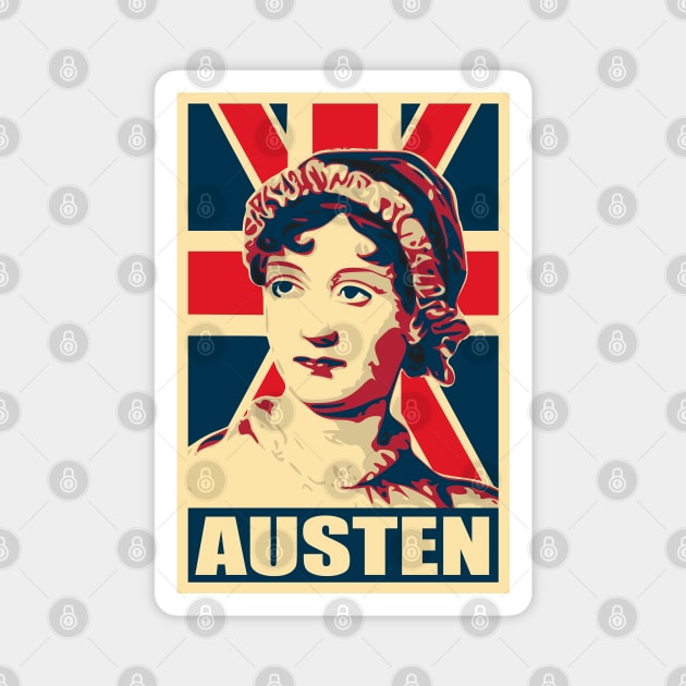 Jane Austen Brittain Magnet by Nerd_art