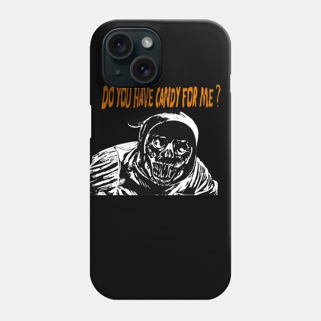 Halloween illustration with monster begging for candy Phone Case by whatever comes to mind 2