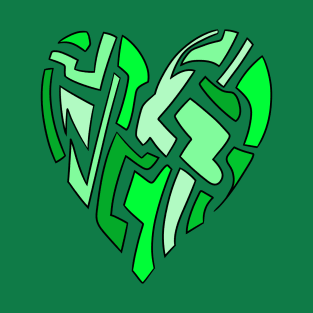 Green Fragmented Heart T-Shirt