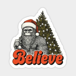 Funny Bigfoot Christmas Magnet