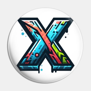 Letter X design graffity style Pin