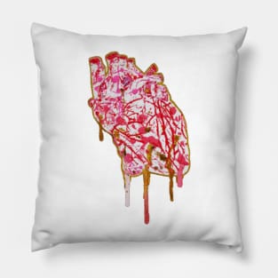 Dripping Paint Splatter Heart Pillow