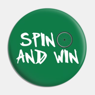 Spin and Win Cycling-Biking Workout Design Pin