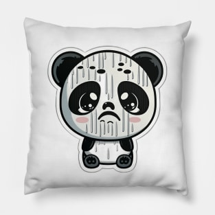 Cute Sad Little Crying Panda Pillow