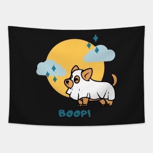 Boo Boop Halloween Ghost Dog Tapestry