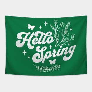 Hello Spring - Spring Flower - Cute Floral and Butterfly Tapestry