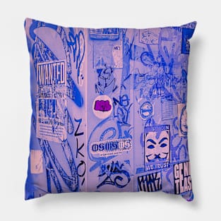 Pink Street Art Graffiti NYC Tags Pillow