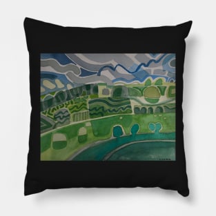 Abstract Landscape Sheep Lullingstone Kent England Pillow