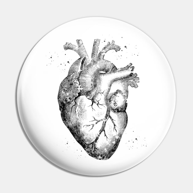 Human Heart Pin by erzebeth