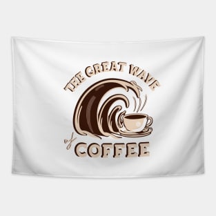 The Great Wave of Coffee Tapestry