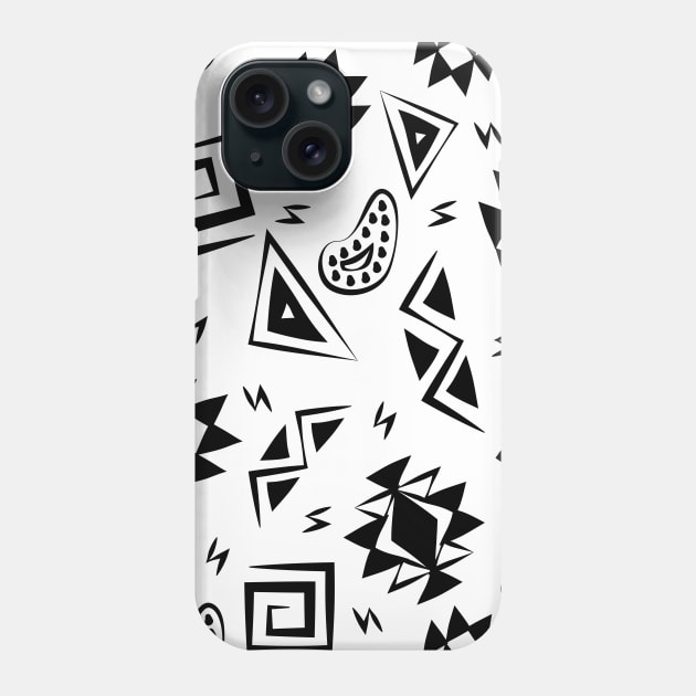 Aztec Vintage Symbols Black Phone Case by JDP Designs