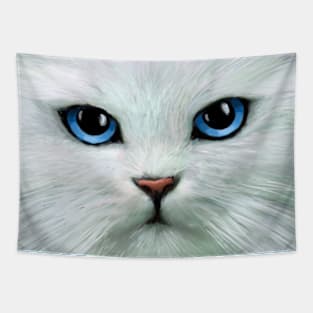 White Miss Kitty Tapestry