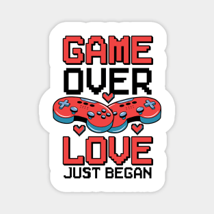 Valentine's Day Gamer Playing Video Game Couples Magnet