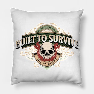 Built To Survive Do It Right Inspirational Quote Phrase Text Pillow