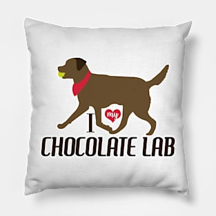 Chocolate Lab Pattern in Red Chocolate Labs with Hearts Dog Patterns Pillow