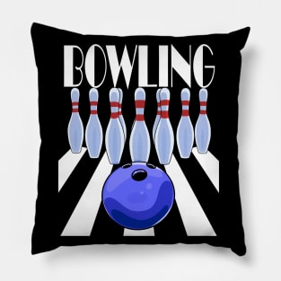 Bowling Ball Bowler Team Pins Pillow