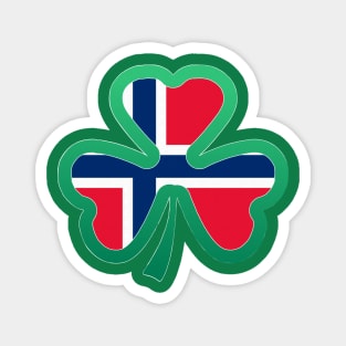 Norwegian Flag for st patricks day, Irish Shamrock Magnet