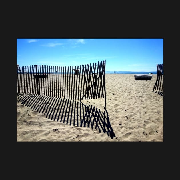 Symmetrical Fence Silhouette at the Beach by 1Redbublppasswo