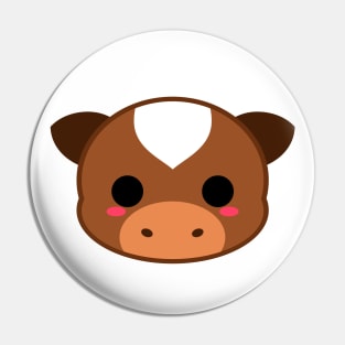 Cute Brown Cow Pin