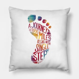 Footsteps of Inspiration: A Journey of 1000 Miles Typography Art Pillow
