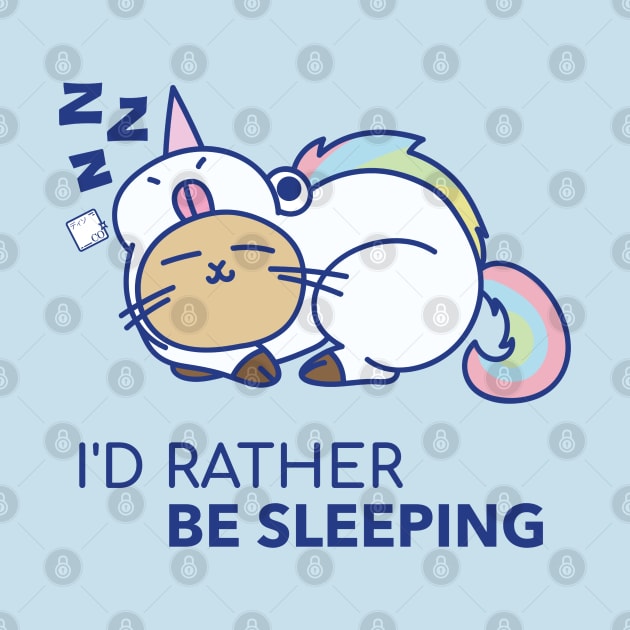 I'd Rather Be Sleeping Cat in Unicorn Pajamas by Disocodesigns