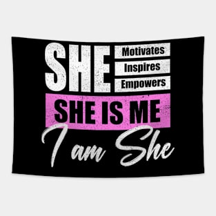 She Motivates Inspires Empowers, International Womens Day Tapestry