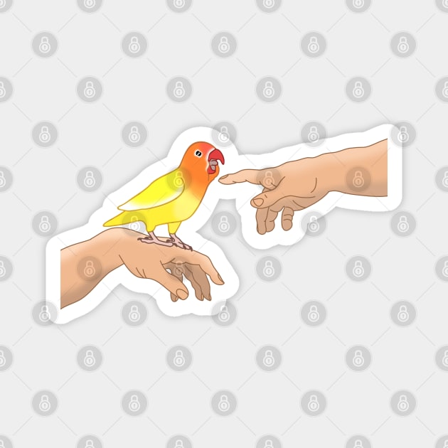 Michelangelo Lovebird Yellow Fischer's Magnet by FandomizedRose