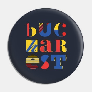 Bucharest Typography Pin